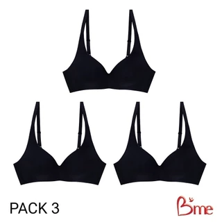 B'me เสื้อชั้นในไร้โครง level 1 ฟองบาง รุ่น ME1C50 (แพ็ก 3 ตัว) สีดำ สีนู้ด