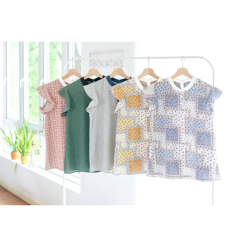 Narinari : MT3911 Overlap Collar Frill Sleeve Blouse  เสื้อแขนกุด แต่งระบายแขน ราคา ถูกที่สุด ดีลบีเคเค แกลเลอรีภาพที่ 9
