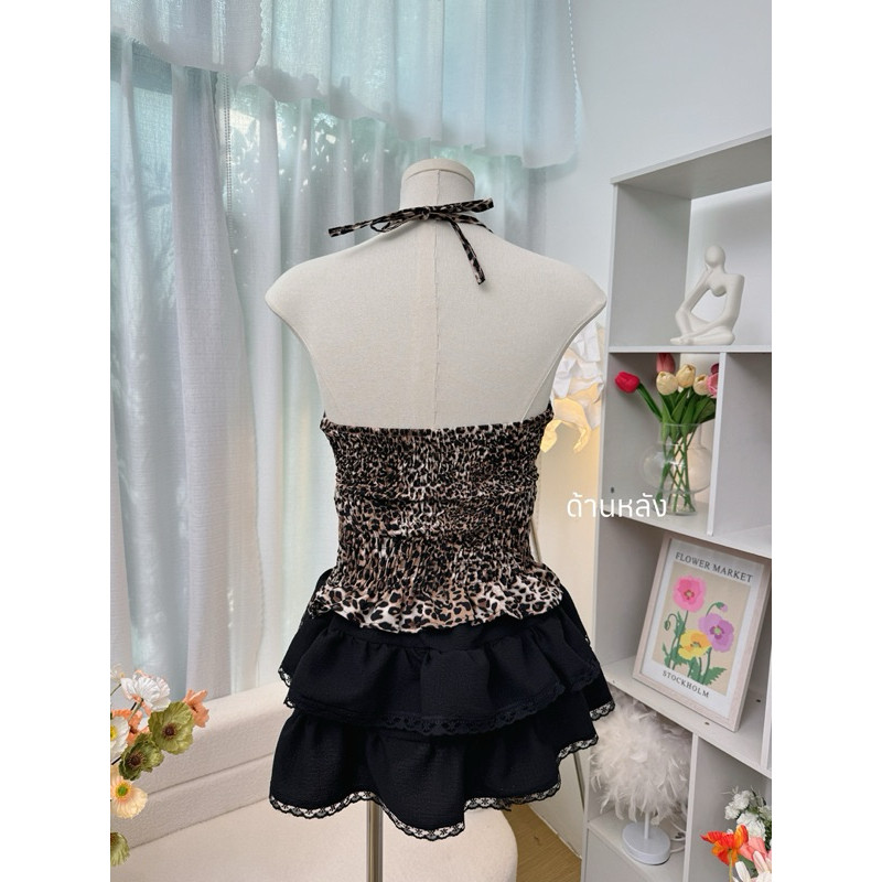 เสื้อสายเดี่ยวผ้าลายเสือ🐆พิมพ์ลาย+ ผ้าผูกคอ ทรงสวยเซ็กซี่ สายแซ่บพลาดไม่ได้เลยค่า - รูปที่ 6