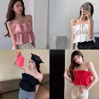 เสื้อเกาะอกจีบระบาย❤️