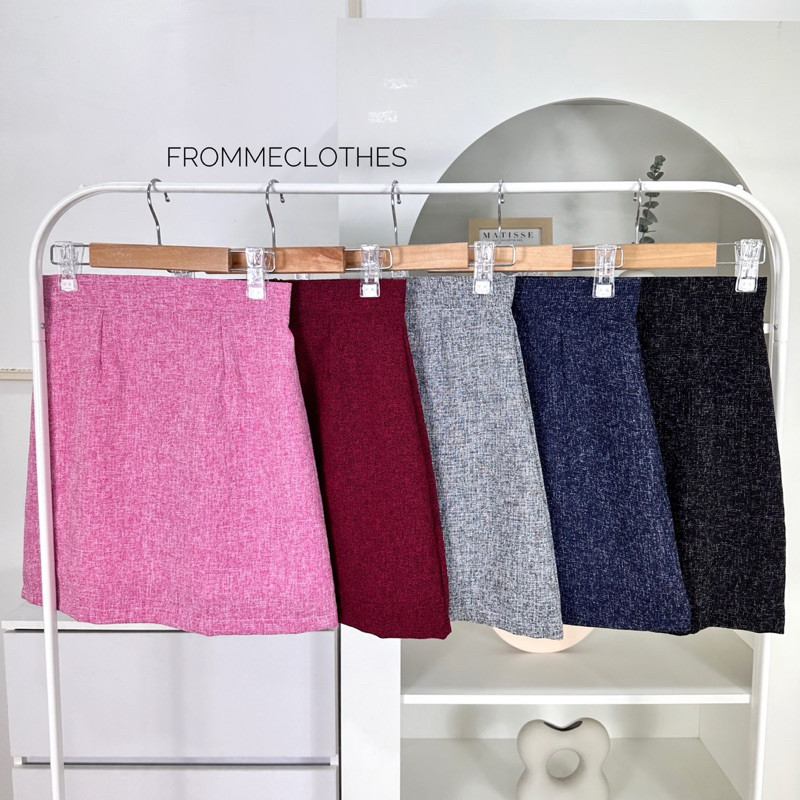 Frommeclothes🪐กระโปรงทรงเอผ้าชาแนล ยาว18-20นิ้ว(XS-5XL)✂️สั่งตัดได้✂️