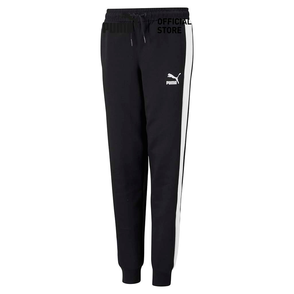 PUMA KIDS - กางเกงกีฬาเด็กโต Iconic T7 Youth Track Pants สีดำ  53011801