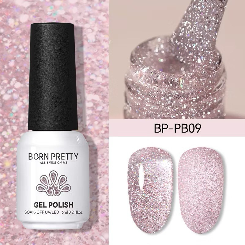 Born PRETTY สีทาเล็บเจล แฟลชชมพู สีสวย เม็ดสีแน่น ติดนาน