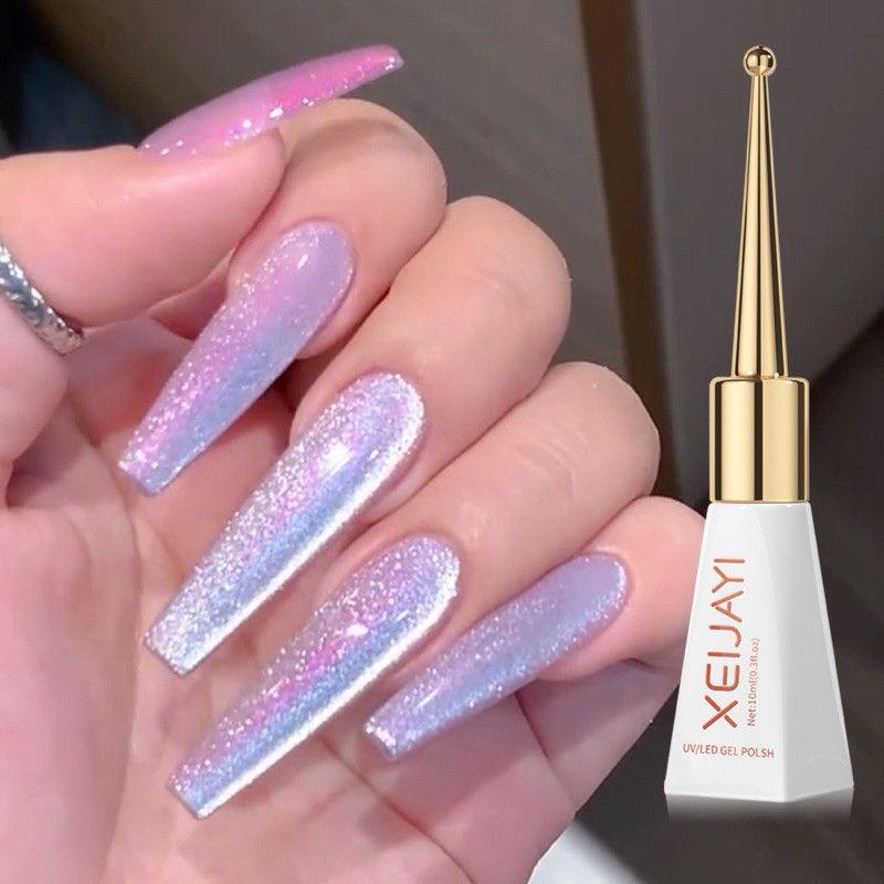 สีเจลลูกแก้วชมพูโฮโลแกรมขนาด15ml สินค้าพร้อมส่งจากไทย
