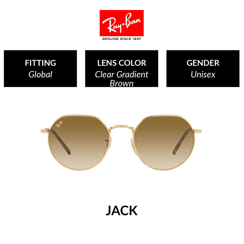 RAY-BAN JACK - RB3565 001/51 -Sunglasses แว่นกันแดด