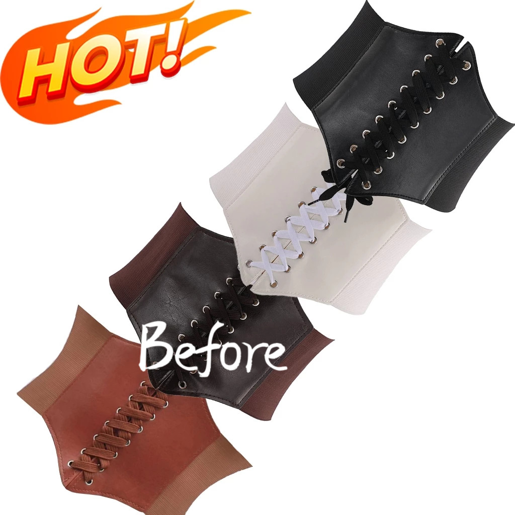 คอร์เซ็ท เข็มขัดหนัง Pu กว้าง กระชับสัดส่วน ผู้หญิง โกธิค สตีมพังก์ เอว เซ็กซี่ รัดหน้าอก BF