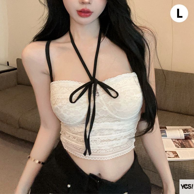 สไตล์ฝรั่งเศส Retro เสื้อกั๊กลูกไม้ Patchwork Camisole ผู้หญิง Slim FITTING อเนกประสงค์สั้น YES