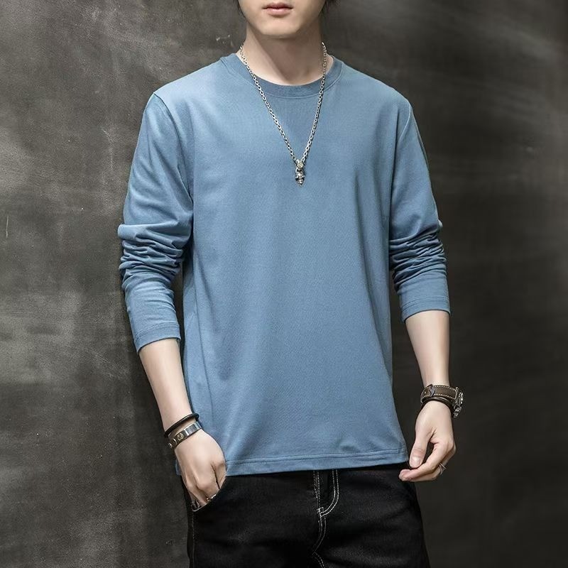 เสื้อเชิ้ตแขนยาวสีทึบผู้ชาย ทรงหลวม สําหรับฤดูใบไม้ผลิและฤดูหนาว