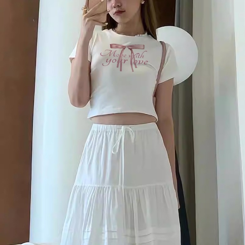 กระโปรงเอวสูงฤดูใบไม้ร่วงผู้หญิงหญิงสาวกระโปรงจีบความยาวปานกลาง A-line ยาวกระโปรงยาว BB ราคา ถูกที่สุด ดีลบีเคเค แกลเลอรีภาพที่ 3