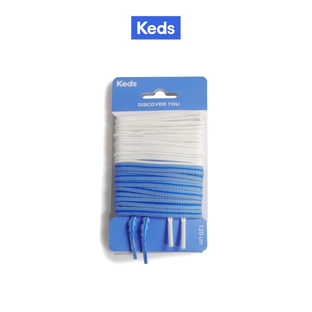 KEDS เชือกรองเท้า รุ่น SHOELACES SET BLUE SCALLOP สีฟ้า/ สีขาว ( F24ACL03002 )