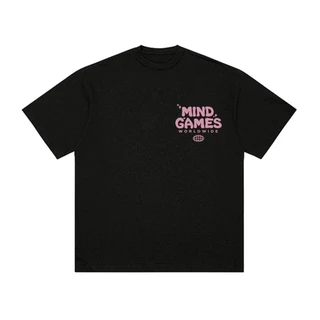 (ผ้าฝ้าย 100%)Luvoro oversize unisex เนื้อผ้านุ่มระบายแขนสั้น T-shirt สีดำและสีขาว เสื้อยืดทูโทน เสื้อยืดแขนสั้น C947