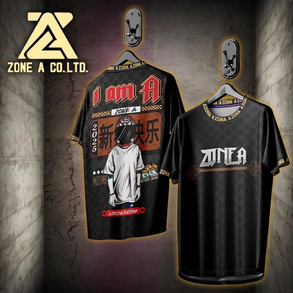 เสื้อพิมพ์ลาย Zone A รุ่น I am A เสื้อคอกลม เสื้อวัยรุ่นหล่อเท่ ราคาถูก