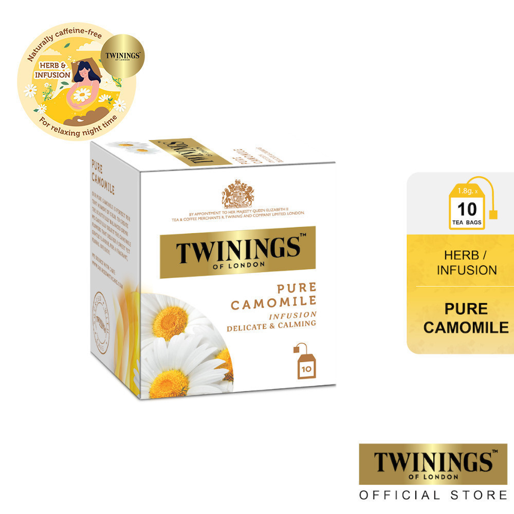 [แพ็ค 10 ซอง] ทไวนิงส์ มินิ เพียว คาโมมาย ชนิดซอง1 กรัม แพ็ค 10 ซอง Twinings Mini Pure Camomile Tea 1g. Pack 10 Tea Bags
