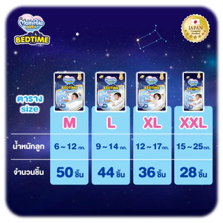 Mamypoko Pants Bedtime มามี่โพโคแพ้นท์ เบดไทม์ ไซส์ M-XXL x3 แพ็ค ขายยกลัง