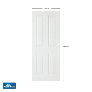 AZLE ประตูภายใน HDF ศรีวิชัย 4 ลูกฟัก 80X200 ซม. สีรองพื้น จัดส่งโดย HomePro