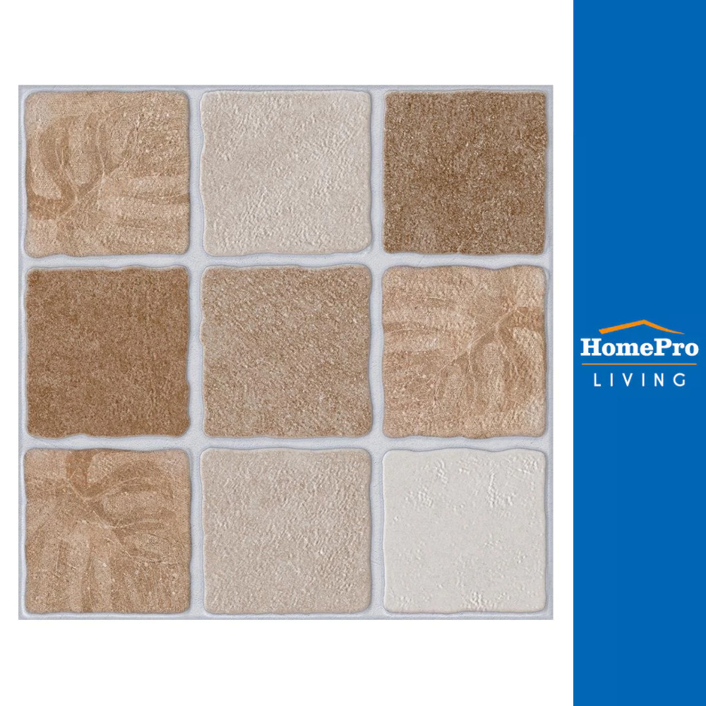 HomePro กระเบื้องพื้น 12X12 นิ้ว เวต้า สโตน น้ำตาล PM 1M2 แบรนด์ ภูผา