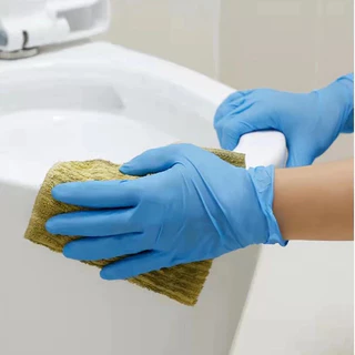 ถุงมือไนไตร ไม่มีแป้ง 100 ชิ้น/กล่อง ถุงมือยาง สัมผัสอาหารได้ Nitrile Glove มี 3สีให้เลือก