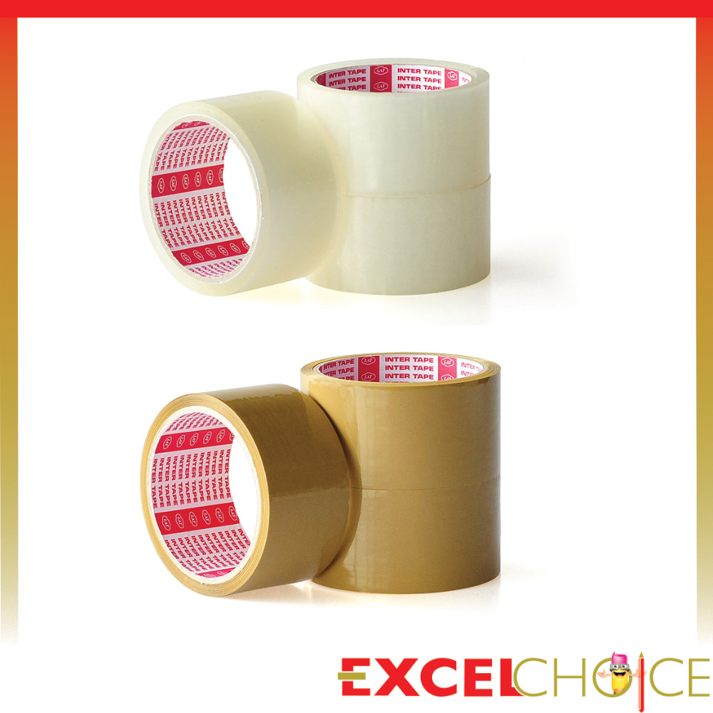 อินเตอร์ เทป OPP 320 ใส กากี Inter