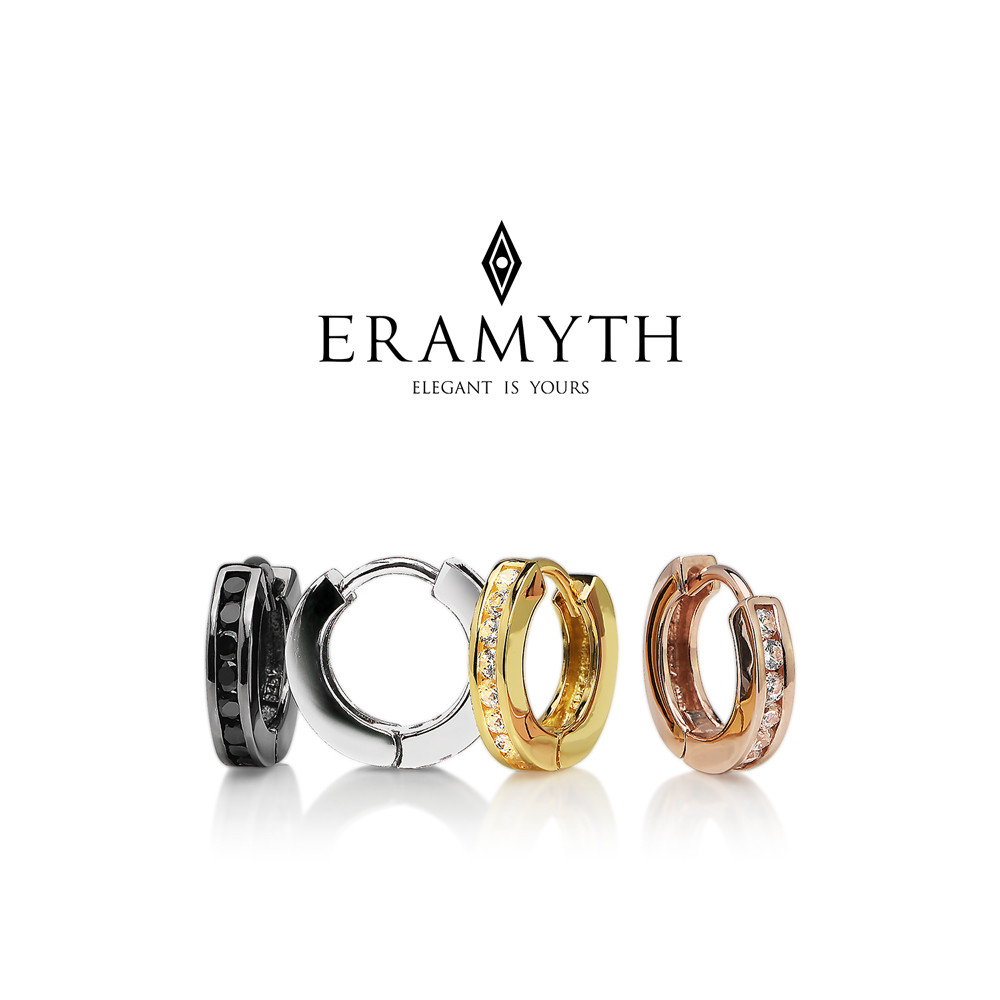 ต่างหูห่วง เงินแท้ 92.5 ขนาดวงนอก13 มิล ฝังเพชรสวิส CZ Eramyth Jewelry: SH-0128 (พร้อมส่ง)