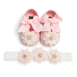0-1 year old children boutique spring and autumn front walking shoes flower princess baby flat shoes