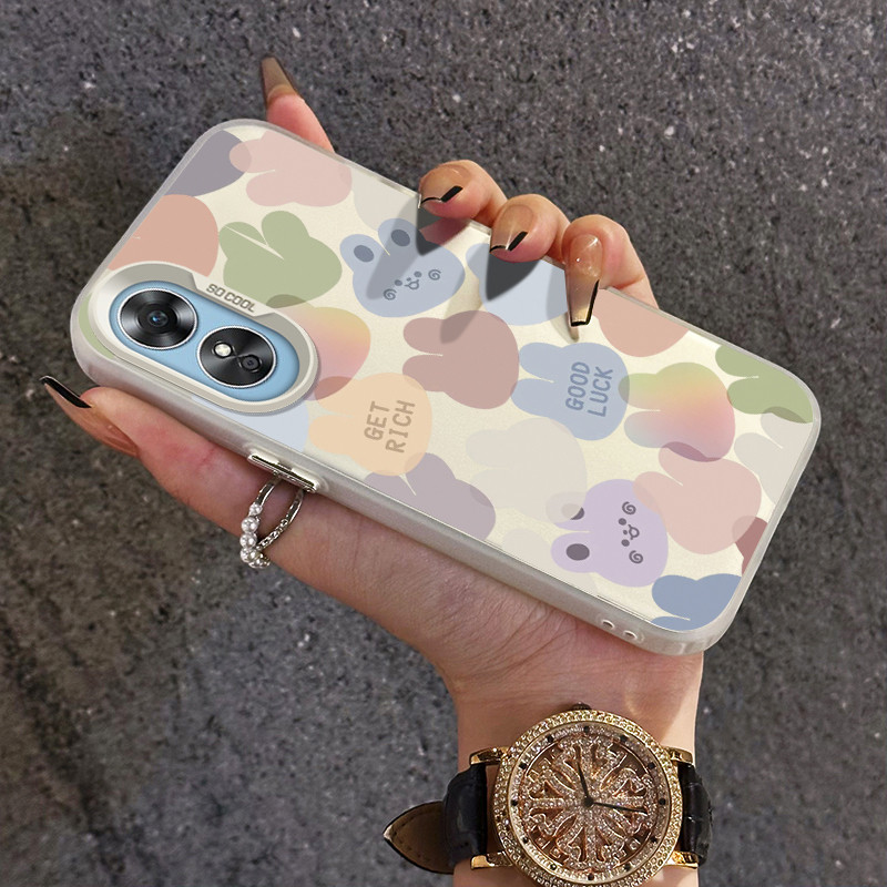 เคสสำหรับ OPPO A17 A17K A16 A16s A54s A16K A16E A15 A15s A35 เคสป้องกันการกระแทกโปร่งใสสำหรับเคสโทรศัพท์มือถือ