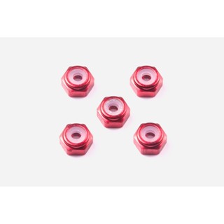 TAMIYA 15493 2mm ALUMINUM LOCK NUT (RED, 5PCS.)