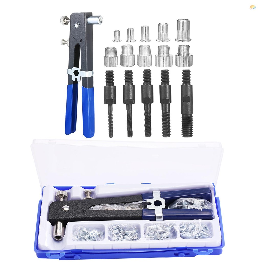 Riveting machine 86PCS Rivet Nut Tool Kit Set Blind Rivet Nut Hand Riveter Wrench Threaded Insert T