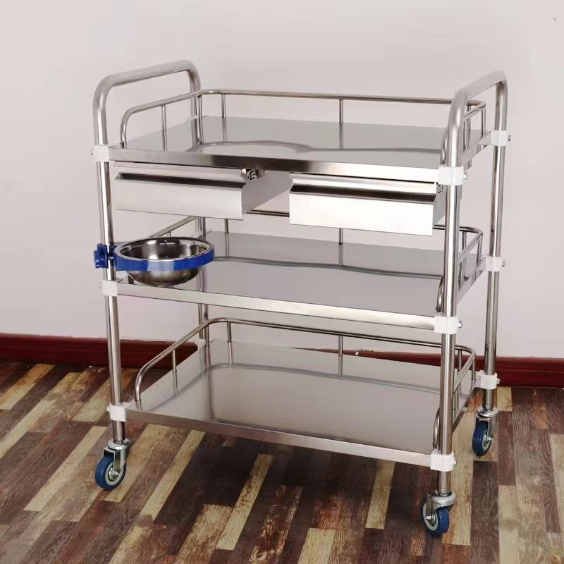 🔥พร้อมส่ง🔥สแตนเลสหนา  รถเข็นทางการแพทย์ ร้านอาหาร  ร้านเสริมสวย  แผงลอย  สามชั้น  สองชั้น  รอกน้ำหนักเบา  มือถือหลายชั้น