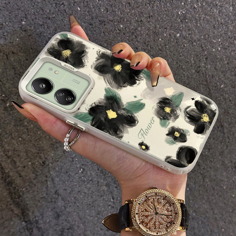 เคสสำหรับ Xiaomi Redmi 13C 4G 13C 5G POCO C65 4G POCO M65 4G เคสโทรศัพท์ลวดลายดอกไม้