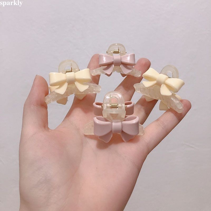 sparklyJelly Colored Bow Hair Claw Clip Sweet Princess Bangs Clip Super Fairy Gentle Small Hair Clip