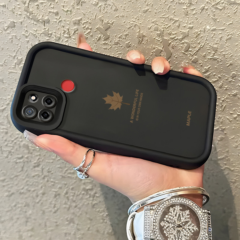 เคสสำหรับ Realme C12 C25 C25s Narzo 20A Narzo 30A Narzo 50A เคสโทรศัพท์เรียบกันกระแทกซิลิโคนแบบนุ่มใบเมเปิลใหม่