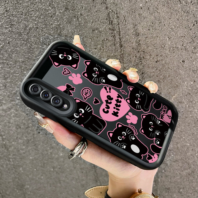 เคสสำหรับ Samsung Galaxy A50 A50s A30s เคสโทรศัพท์ซิลิโคนขายดีลายแมวดำน่ารัก