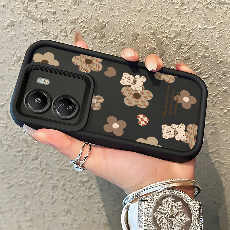 เคสสำหรับ Xiaomi Redmi 13C POCO C65 เคสโทรศัพท์แฟชั่นที่มีซิลิโคนอ่อนนุ่มดูดซับแรงกระแทกและป้องกันการตกเคสป้องกัน
