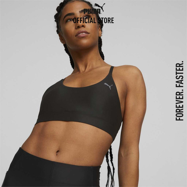 PUMA TRAINING - บราออกกำลังกายผู้หญิง Studio Ultrabare Strappy Training Bra สีดำ - 52222701