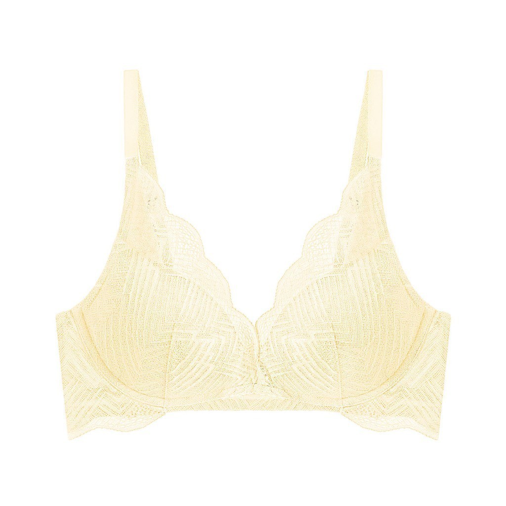 Triumph เสื้อชั้นในไม่มีโครงรูปแบบ Deep V รุ่น Aqua Shan HU DV 02 รหัส 10218430 สีครีม 1938
