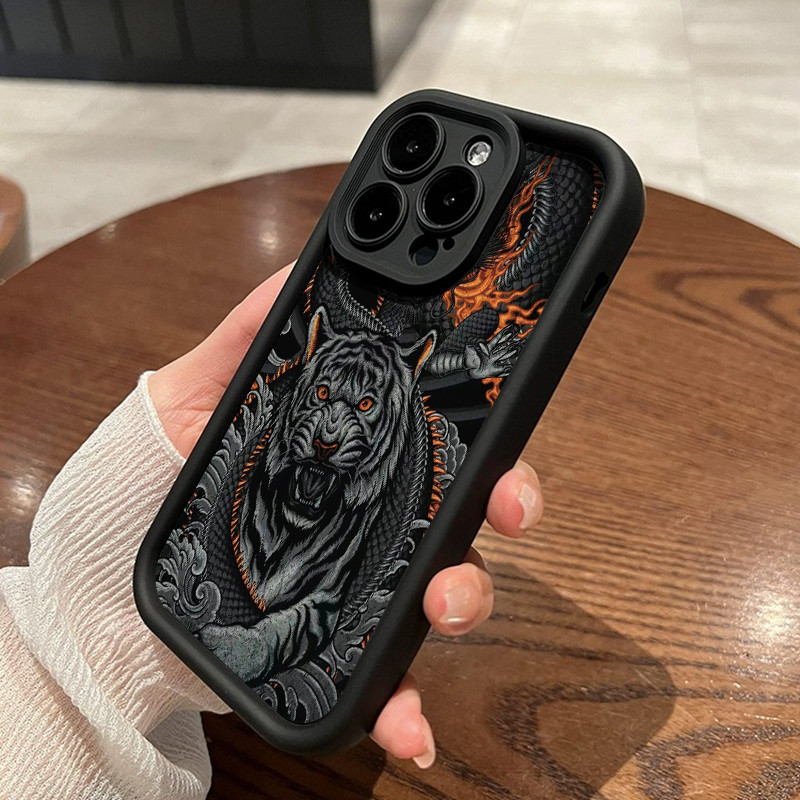 เคสสำหรับ VIVO Y95 Y93 Y93s Y91 Y91i เคสโทรศัพท์ซิลิโคนฝาครอบป้องกันลายมังกรและเสือ - รูปที่ 3