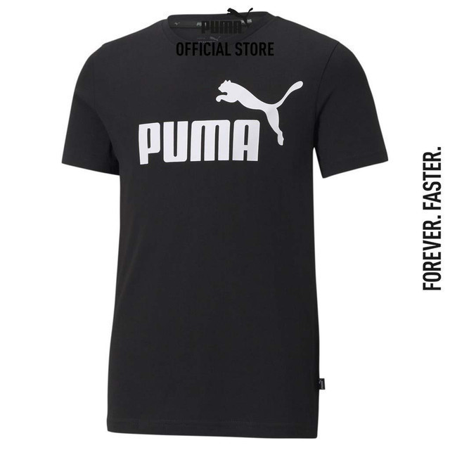 PUMA KIDS - เสื้อยืดเด็กโต Essentials Logo สีดำ - 58696001