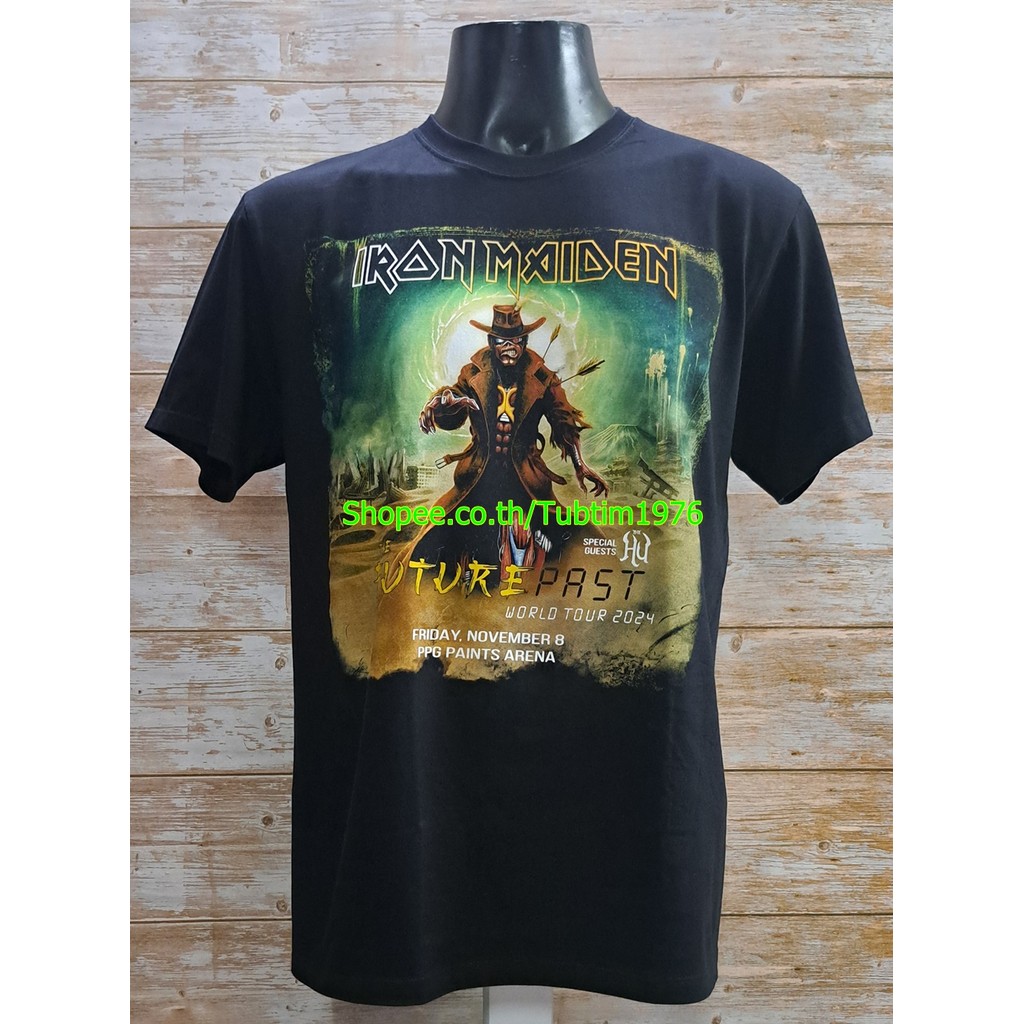 เสื้อวง IRON MAIDEN ลาย ไอรอนเมเดน The Future Past Tour 2023 Tour Shirt สีดำ IRN1940