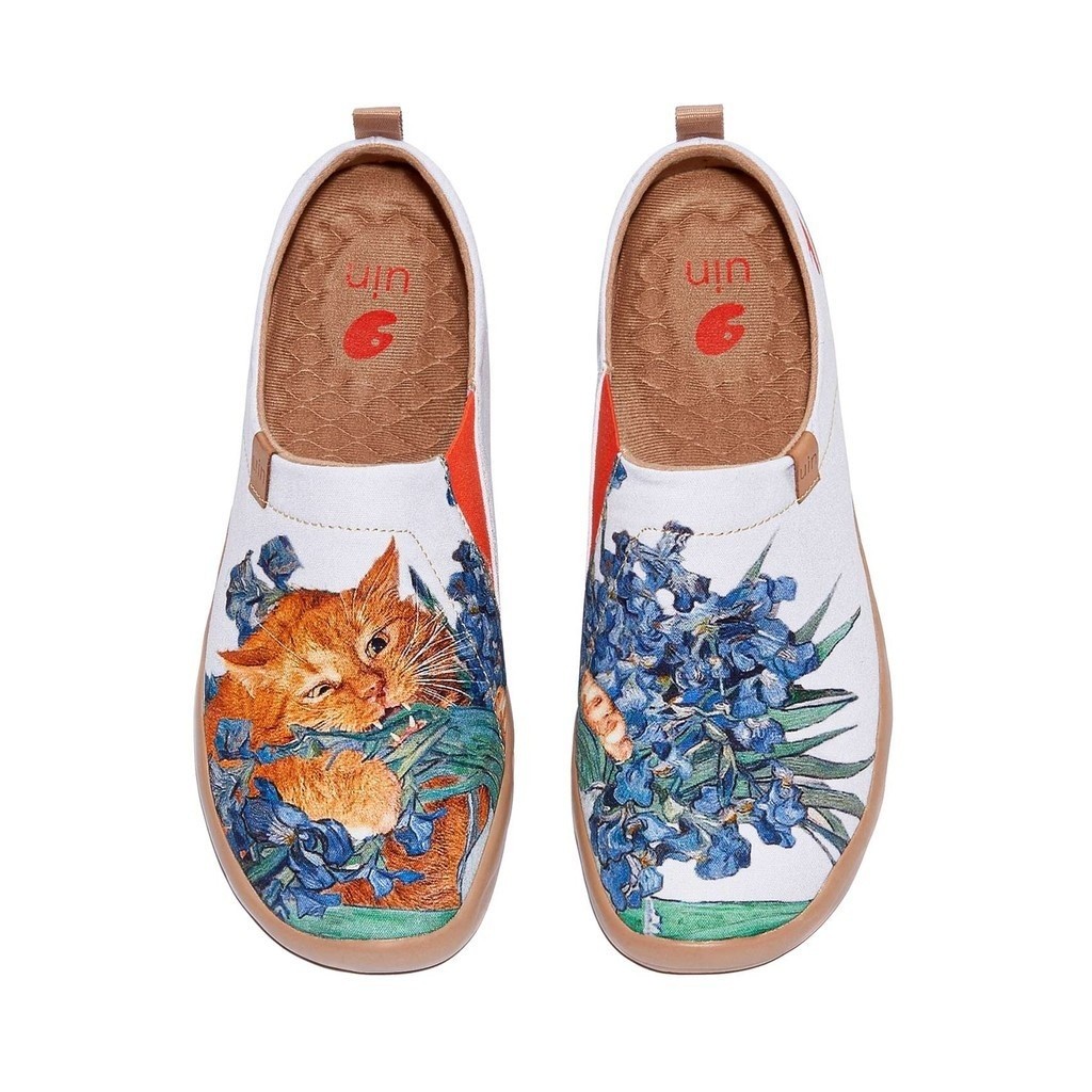 Uin Art Painted Travel รองเท้าผู้หญิงรอบ Toe Slip บนรองเท้าไม่มีส้นน้ําหนักเบา Breathable แฟชั่นรองเ