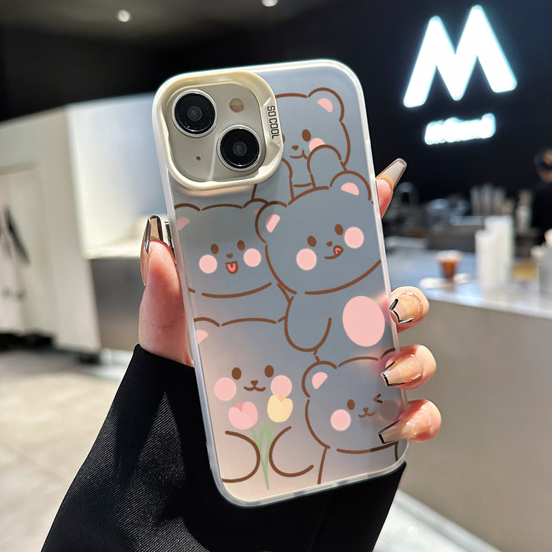 เคสสำหรับ OPPO A5 2020 A9 2020 A11 เคสโทรศัพท์หมีน้อยน่ารักเปลือกแข็งป้องกันการตกที่ซิลิโคนใส - รูปที่ 7