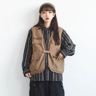 เสื้อกั๊กผู้ชาย แคมป์ปิ้ง แขนกุด มีซิปหน้า เดินป่า เที่ยวเขา Camping vest M002