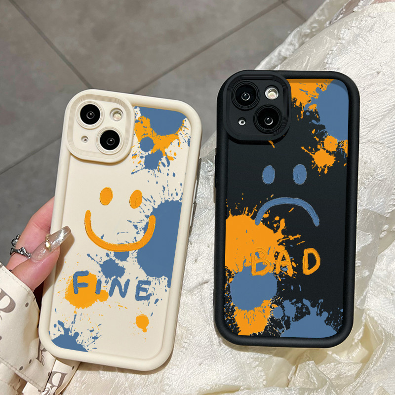 เคสสำหรับ iPhone 6 Plus 6s Plus 7 Plus 8 Plus SE 2020 เคสซิลิโคนกันตกลายกราฟฟิตีหน้ายิ้มเคสโทรศัพท์มือถือกรอบนิ่ม - รูปที่ 5