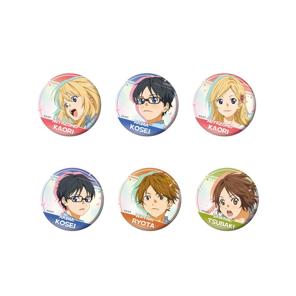 [นำเข้าจากประเทศญี่ปุ่น] AFORCE x DRAGON HORSE Your Lie in April Badge กล่อง 12 อัน