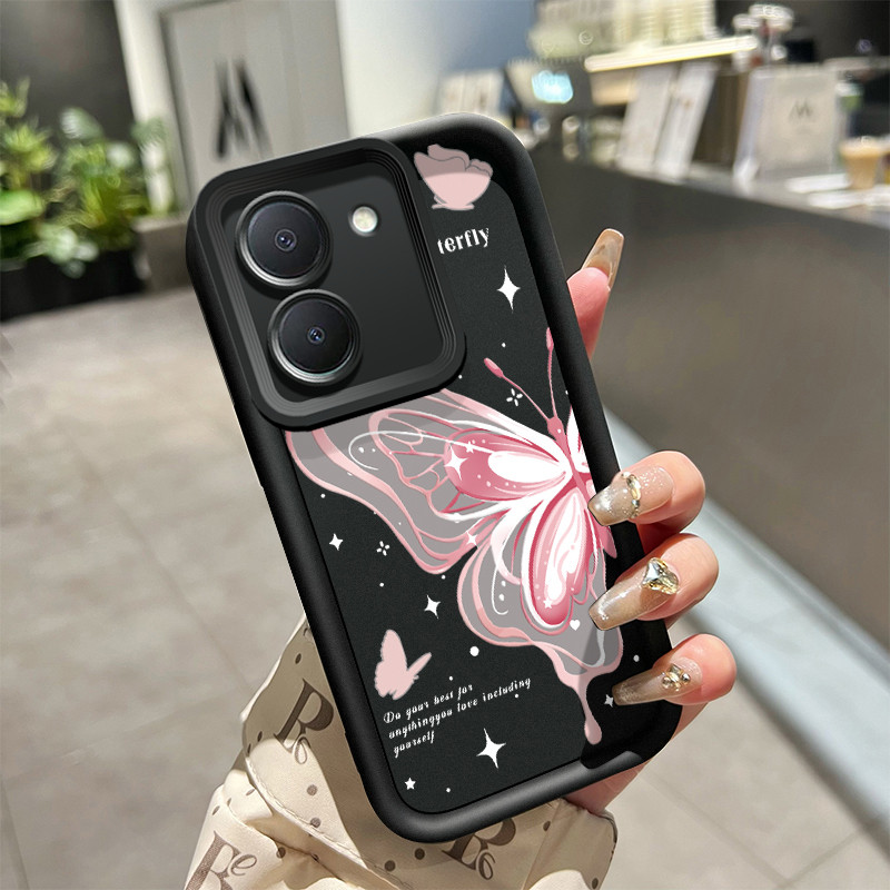 เคสสำหรับ VIVO Y36 4G Y36 5G Y27 5G Y77T Y27s Y35 เคสป้องกันการกระแทกเคสซิลิโคนซิลิโคนโทรศัพท์ผีเสื้อที่สวยงาม