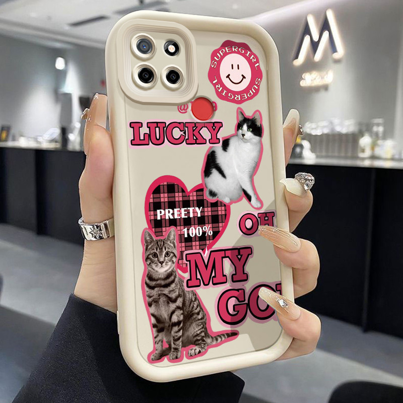เคสสำหรับ Realme C12 C25 C25s Narzo 20A Narzo 30A Narzo 50A เคสนิ่มซิลิโคนเคสโทรศัพท์เป็นคู่ลดการตกที่ทันสมัย
