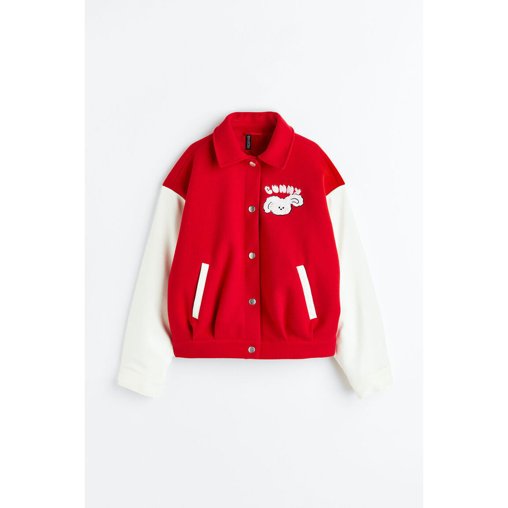 H&M  Woman Appliquéd baseball jacket 1134256_1