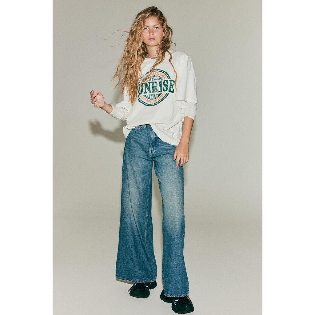 H&M Woman Wide High Jeans 1207217_1