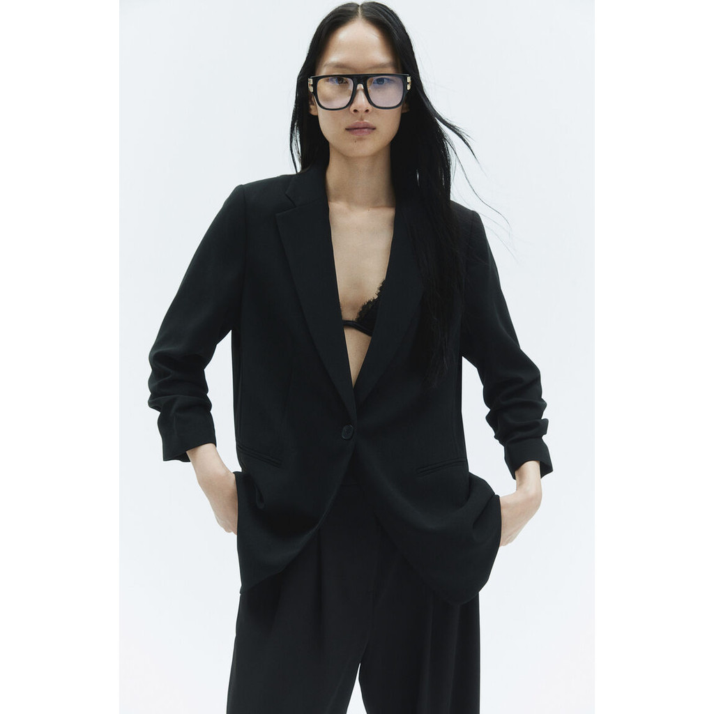 H&M Woman Gathered-sleeve jacket 1082177_2