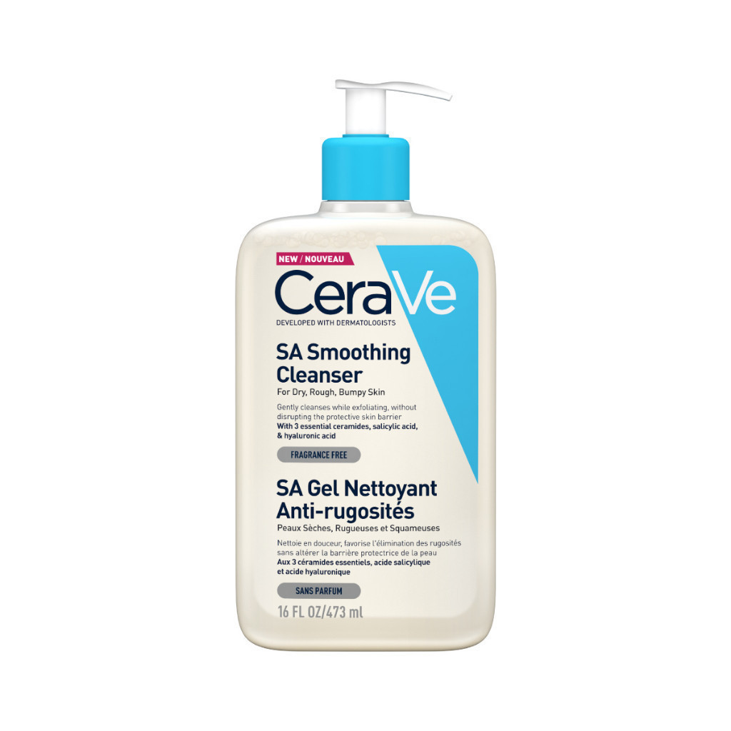 Cerave Sa Smoothing Cleanser 473 ML. Cerave Sa Smoothing Cleanser ผลิตภัณฑ์ทำความสะอาด สำหรับผิวหยาบกร้าน 473 มล.