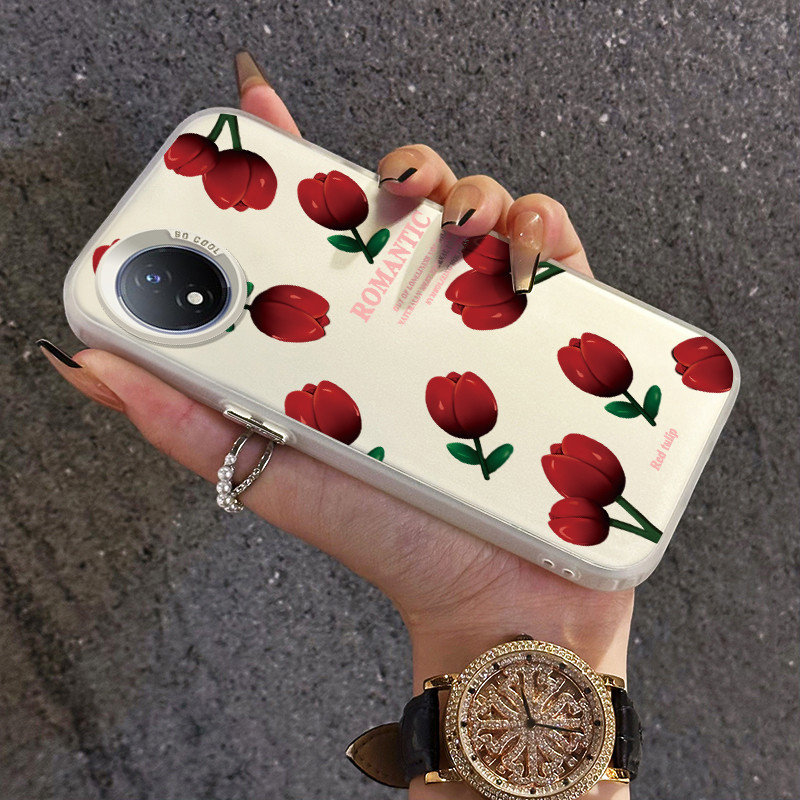 เคสสำหรับ VIVO Y02 Y02A Y02T Y11 2023 Y02s เคสแข็งกันตกบางเฉียบลายดอกกุหลาบเคสโทรศัพท์มีลายโรแมนติก